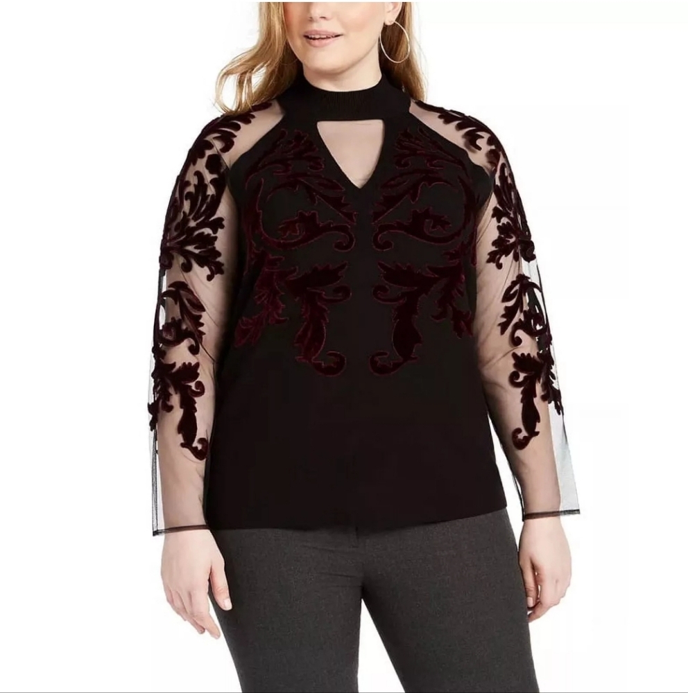 LUXE VELVET PURPLE top by INC International Concepts Size M NWT